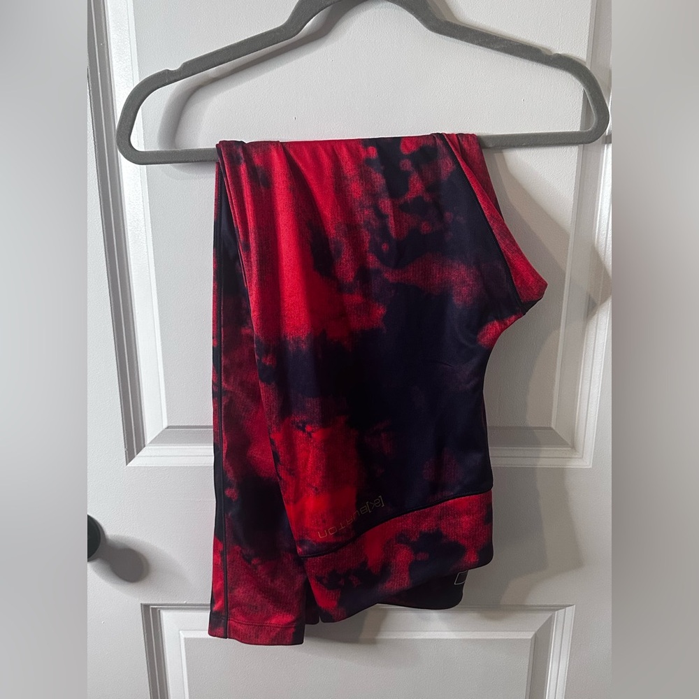 Burton Red and Black Tie-Dye Baselayer Leggings